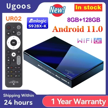 スマートTVボックス,Android 11, Amlogic Ugoos-SK1,8GB,S928X-K GB,wifi 6,bt5.2,128 m,ドルビー,widevine,l1 dtsサポート,オリジナル,1000