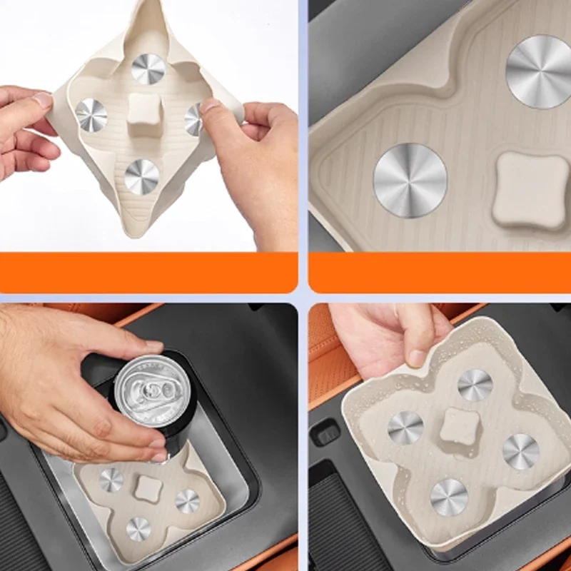 ل BYD ليوبارد 7 2025 2026 حامل كأس الثلاجة بطانة حماية من السيليكون الثلاجة الحد وسادة تعديل أجزاء