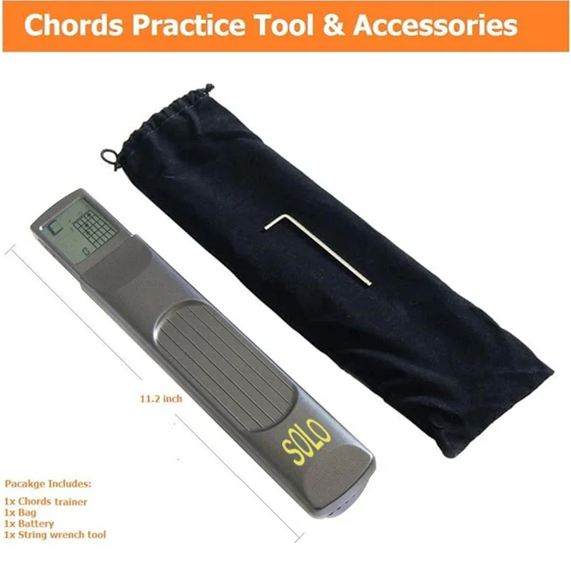 Pocket Guitar Chord Practice Tool, Portable Guitar Neck for Trainer Beginner w/a Rotatable Chords Chart Screen