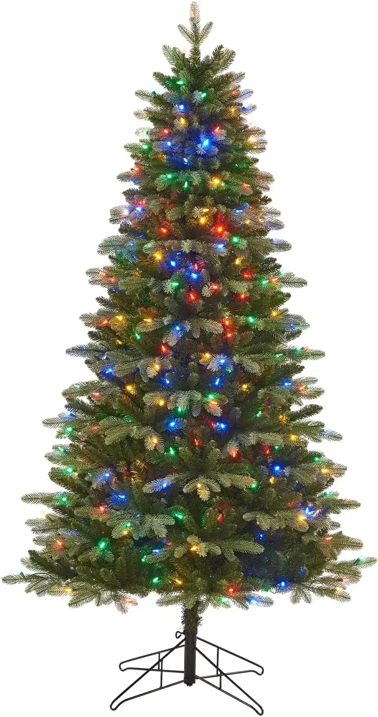 Regal Fir Xmas Tree with 400 Color Changing LED, 1689 PE/PVC Tips,Tree Top Connector, Entire Tree UL Certified