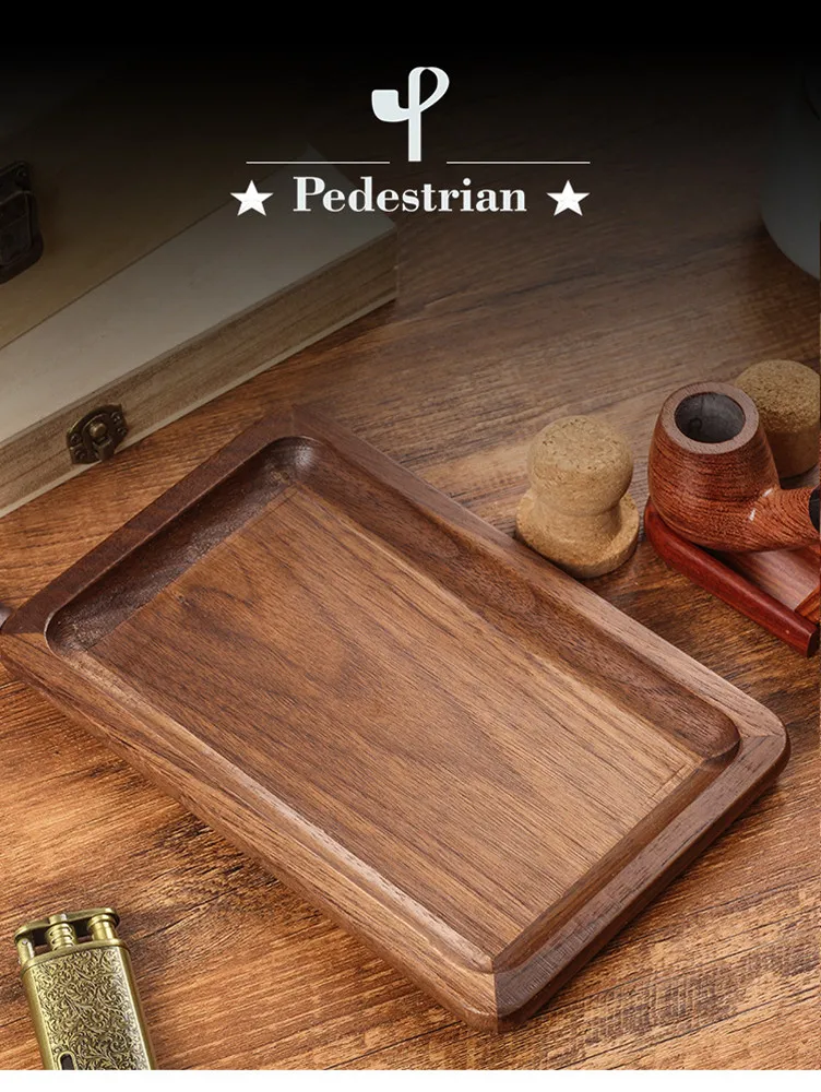 Walnut Wood Rolling Tray, Natural Black Walnut, Weed Herb, Tobacco Accessories