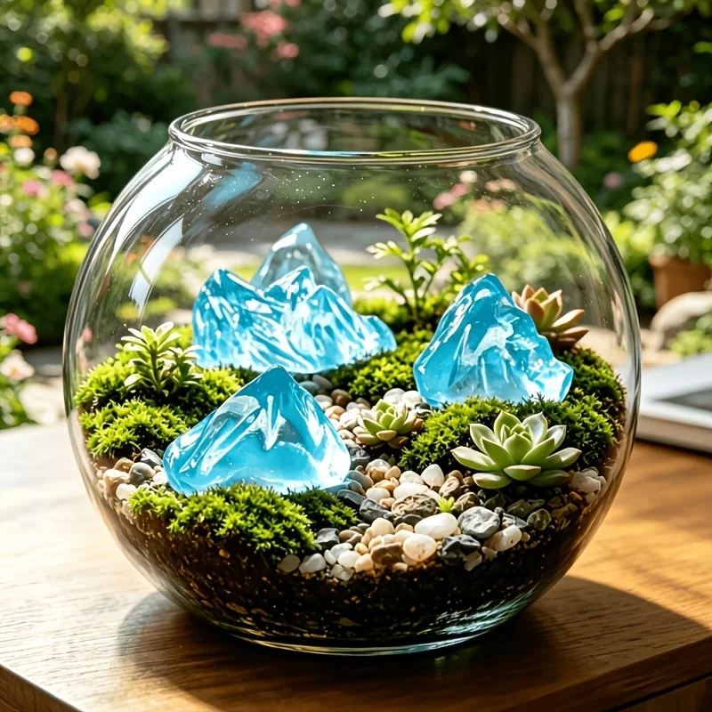 6pcs Miniature Resin Glacier Iceberg Figurines Dollhouses Decor For Micro Landscape Sand Table Creative DIY Home Decoration