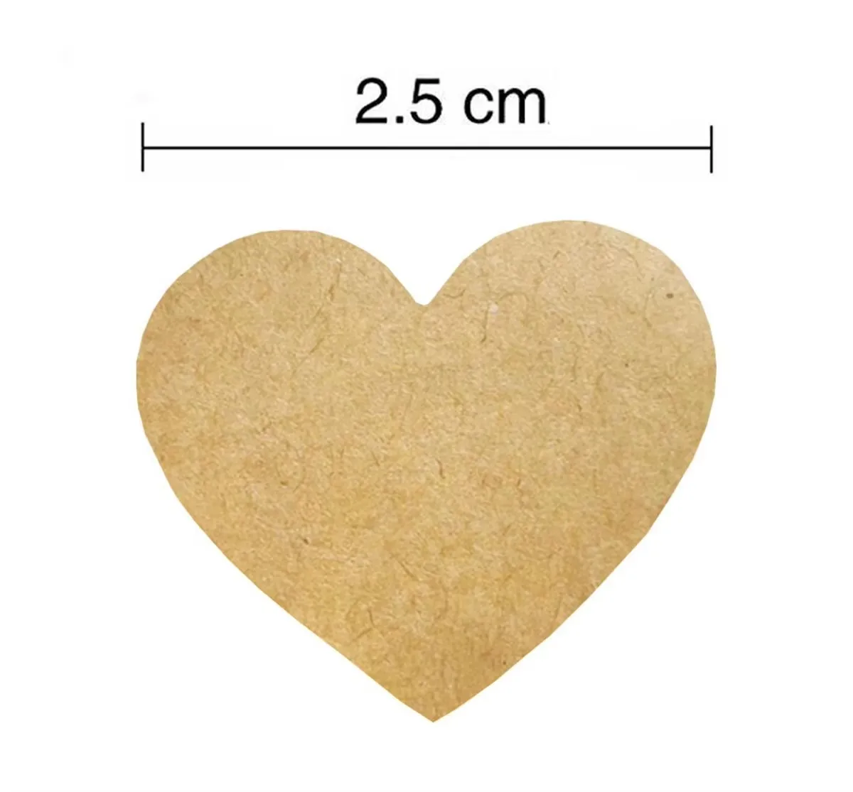 1000pcs kraft paper heart-shaped self-adhesive label Paper Item Category Gift Name Custom writable stickers