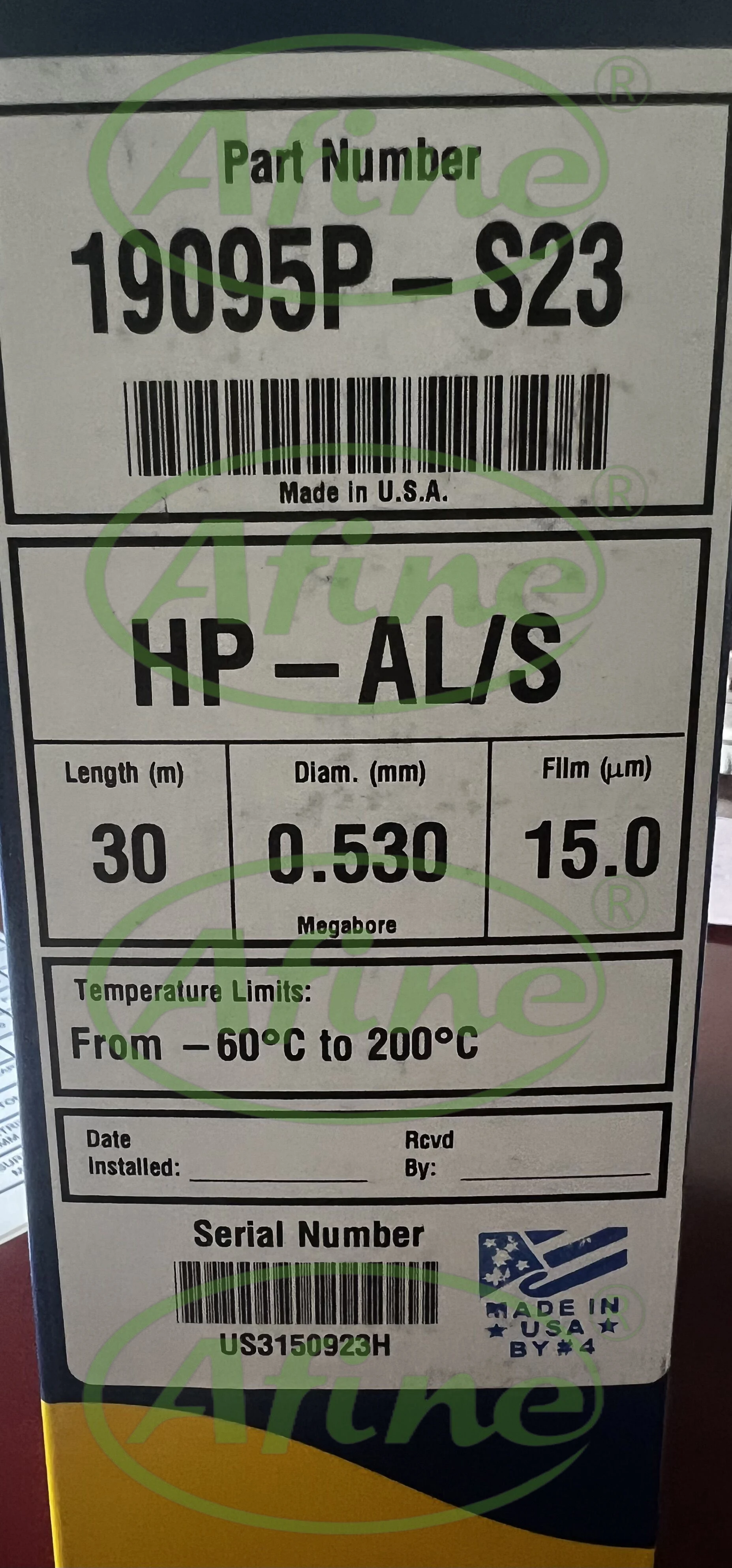 AFINE JW HP-PLOT Al2O3 S Columns,19095P-S23, 30 m, 0.53 mm, 15.00 μm, 7-inch Column Rack,Agilent 5890,6890,7820,7890,8860,8890