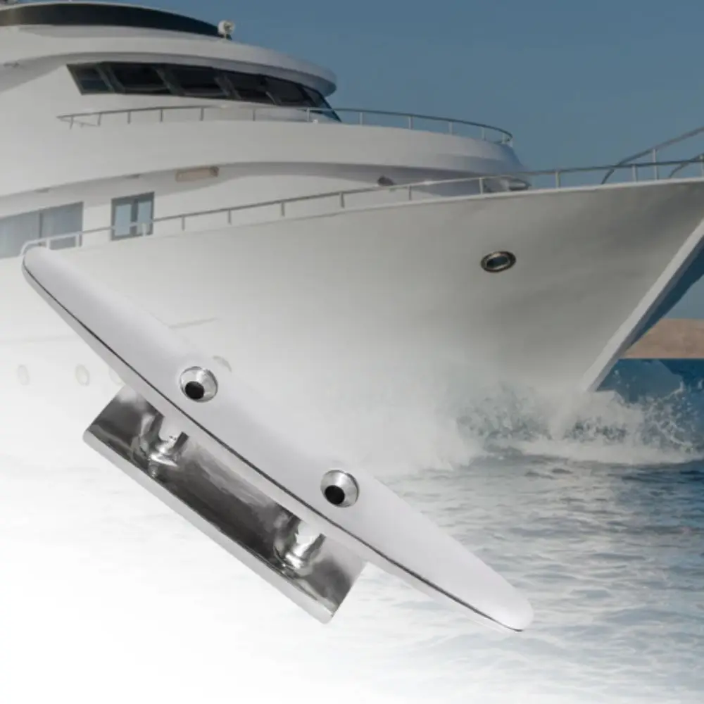 

316 Stainless Steel Mooring Cleat Polished Finish Foldable Design Boat Cleat 100mm Size Hollow Base Marine Cleat