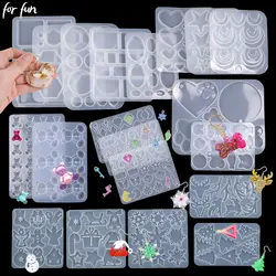 For Fun DIY Earring Pendant Silicone Mold Epoxy Resin Jewelry Making Molds Mixed Style Charms Keychain Mould Creative Handicraft