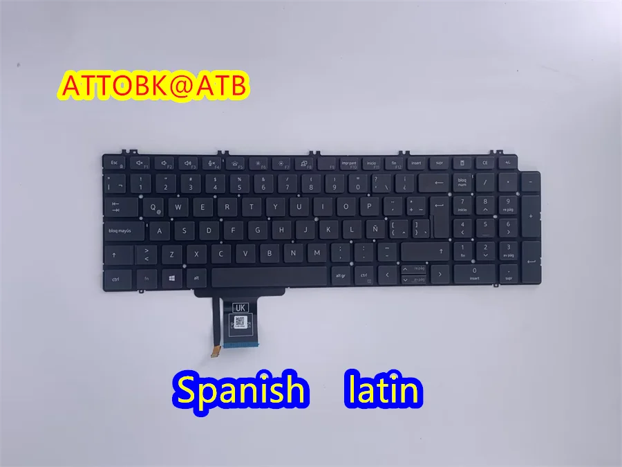 RU/US/الإسبانية/اللاتينية/إيطاليا/المملكة المتحدة/فريش/البرازيل/التشيكية لوحة مفاتيح الكمبيوتر المحمول لديل الدقة 7750 7550 7560 7760 0713DM الخلفية لوحة المفاتيح #3