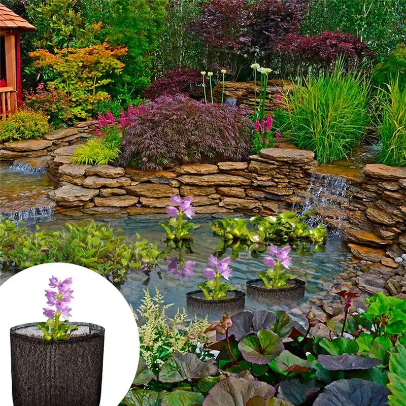 A19F-Pond And Water Garden Reusable Square Mesh Planting Bags – 4 Pack For Growing Aquatic Lilies