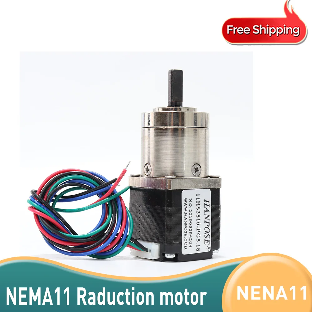 

5pcs 3D printer 11HS2810-PG Nema 11 Step Moto 4-lead 42 motor Extruder Gear Stepper Motor Ratio 5.18:1 Planetary Gearbox