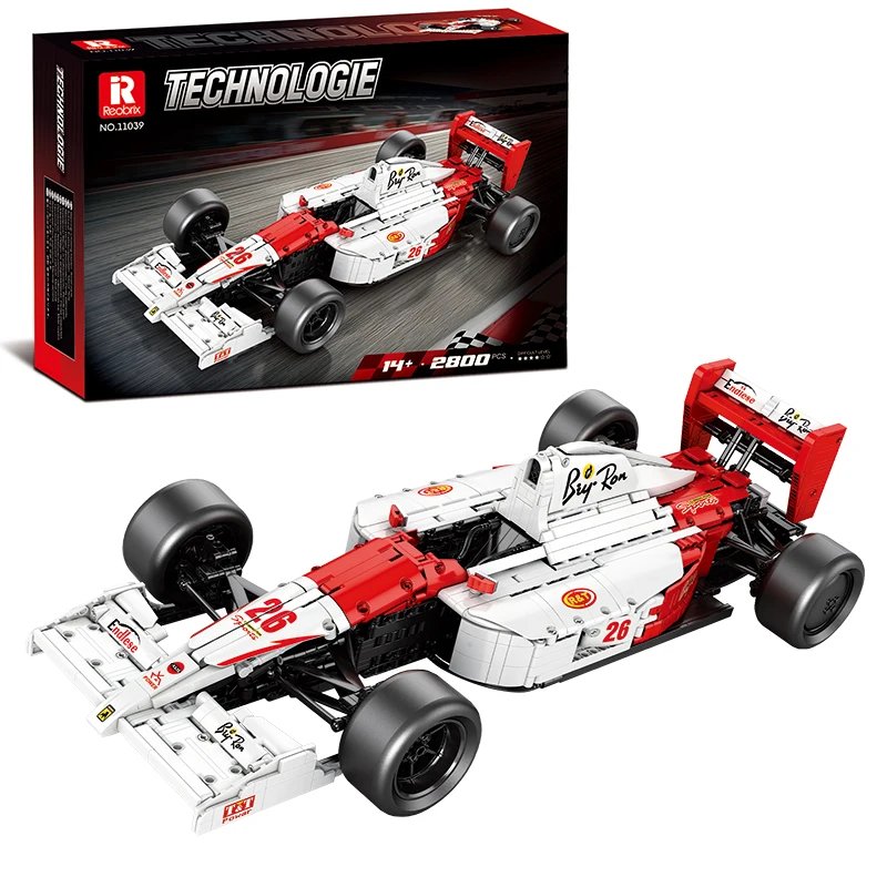 2800PCS MP4 Formula Racing Car Building Blocks V12 Engine 1:8 Car Model Bricks Desktop Ornament Kid Educational Toy Holiday Gift