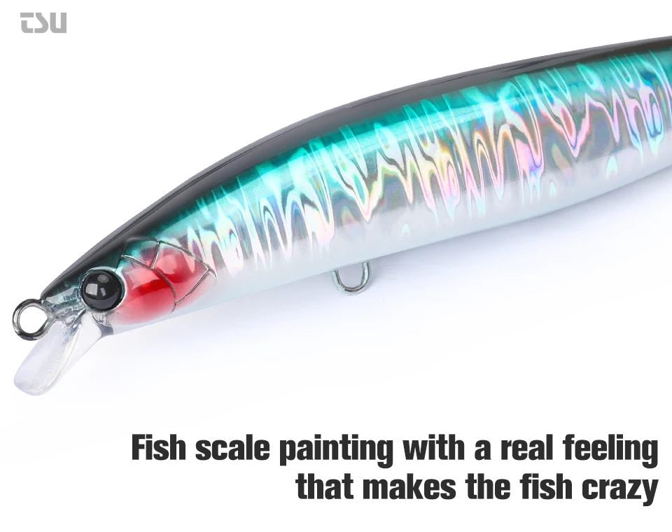 TSURINOYA High Strength Ultra-long Casting Sinking Minnow Stinger 125S 125mm 28g Saltwater Fishing Lure Artificial Hard Baits