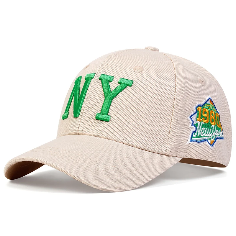 Unisex NY Letter Embroidery Czapki z daszkiem Wiosna Jesień Outdoor Regulowane czapki codzienne Kapelusz przeciwsłoneczny
