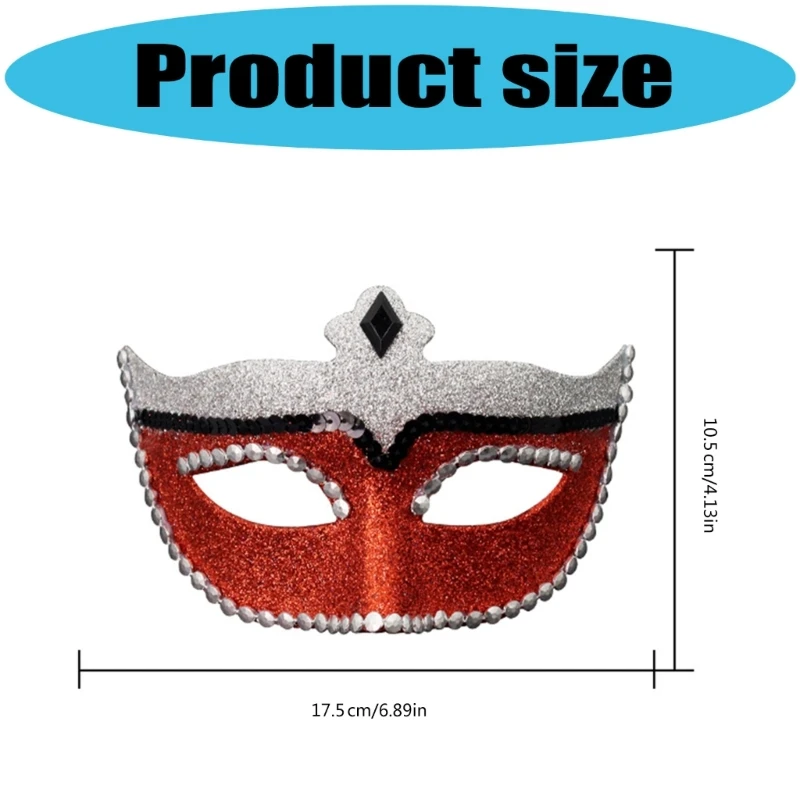 Verstellbare Partymaske für Erwachsene und Kinder, Halloween-Feier, glitzernde Spenderfunktion, leichtes Kostümzubehör