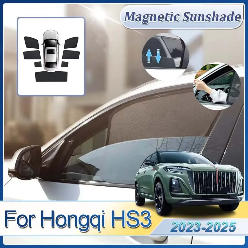 

Для Hongqi HS3 2024 2023 ~ 2025 солнцезащитный козырек на лобовое стекло автомобиля зонтик боковые окна солнцезащитный козырек автомобиля сетка козырек авто аксессуары анти-УФ