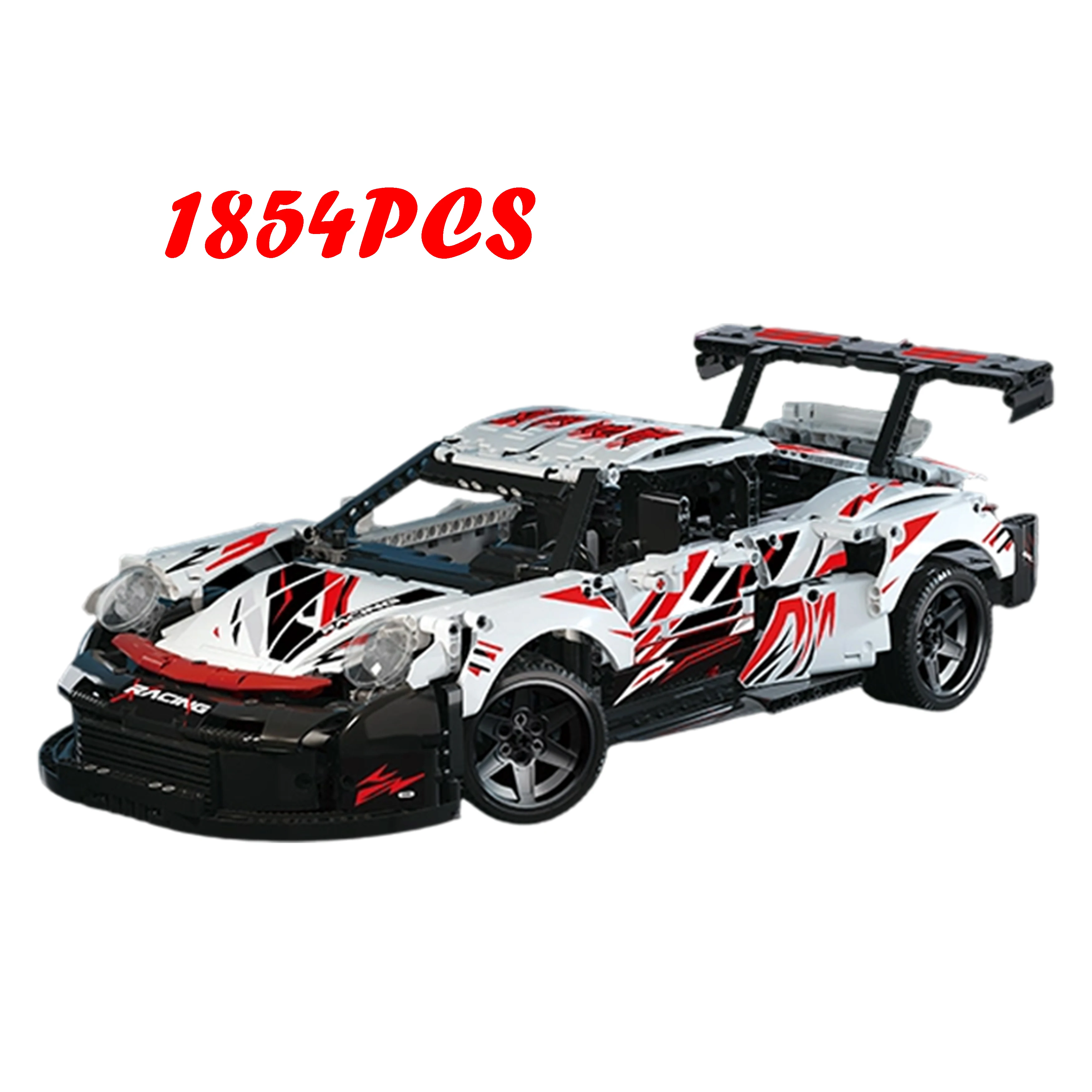 

1854PCS GTR SR1 1:10 Gran turismo Car Building Blocks Model with 2 Sticker Options Creative Display Vehicle Toy Collectible Gift