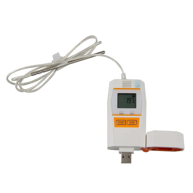 -85 deg to 150 deg 100EC USB Temperature and Humidity Data Logger with External Sensor for Cold Chain Transportation