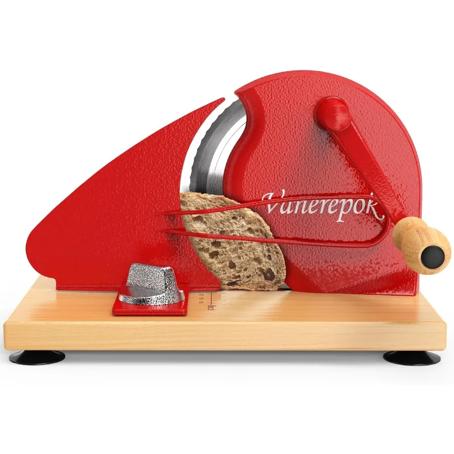 

Upgrade Manual Bread Slicer for Homemade Sourdough Bread with Classic Hand Crank Mechanism Precision Scale Lines and Durable St