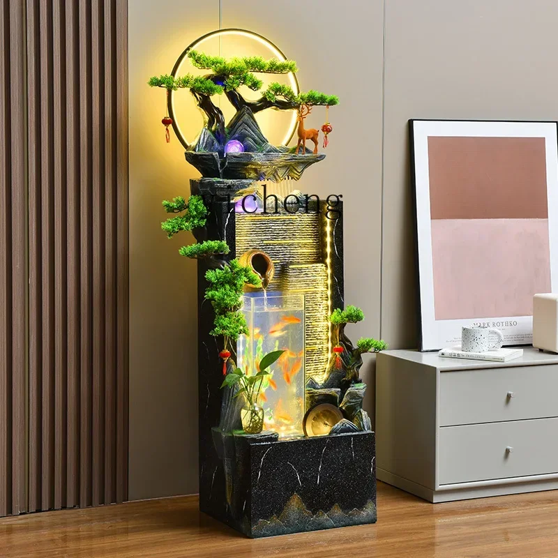 r5.20 new Chinese rockery flowing water fish tank ornament circulating water living room office floor landscape decoration