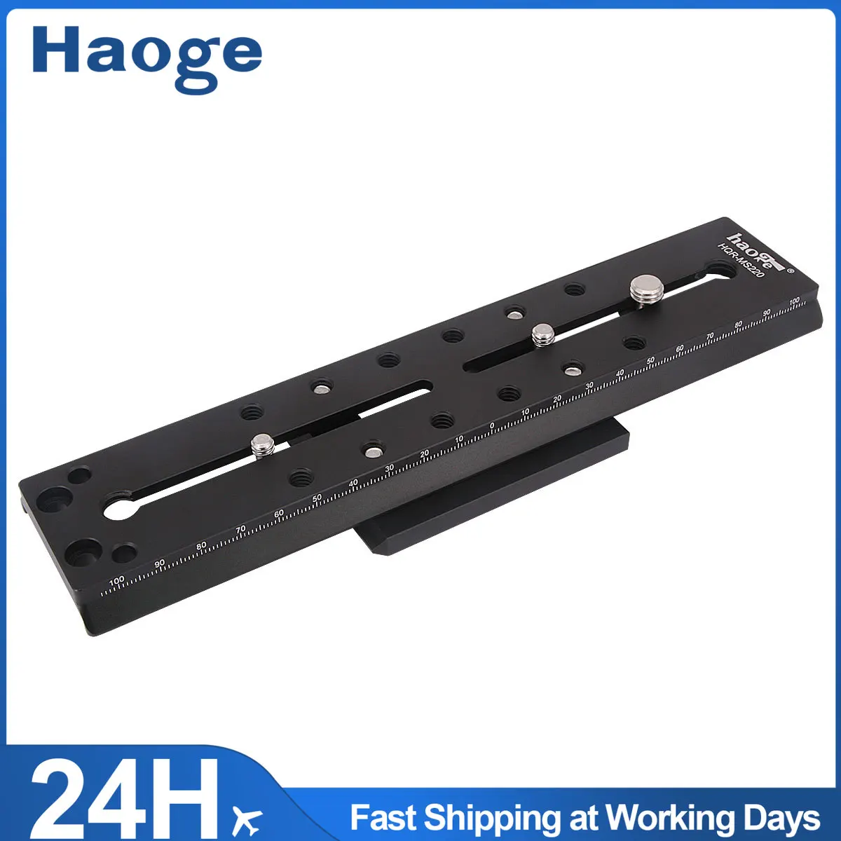 Placa de liberação rápida da câmera Haoge 220mm para Sachtler Head Substituir Touch & Go Plate 16