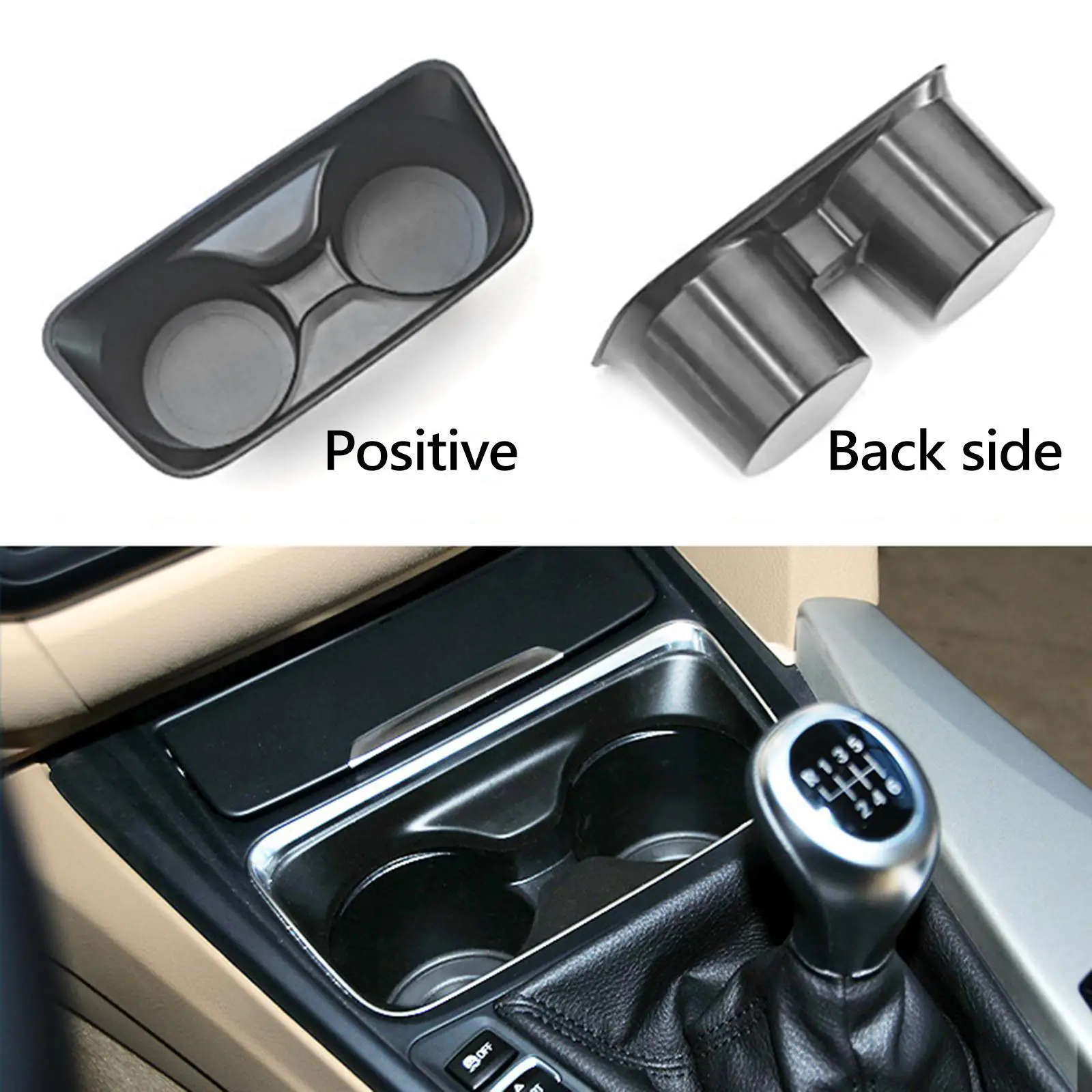 

Center Console Cup Holder Insert 51169218925 Versatile Auto Interior Decoration Black Removable Replacement