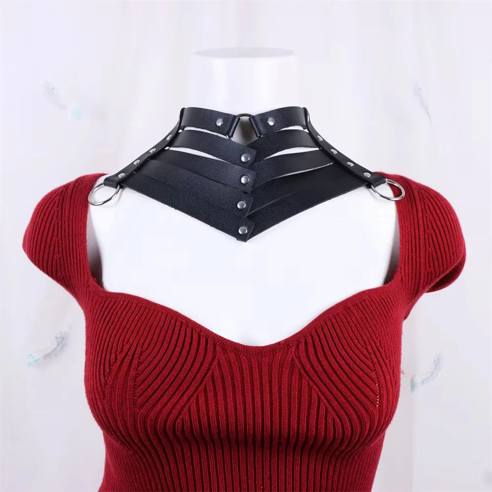 Black Sexy Trendy Rock Gothic Collar Necklaces Jewelry Gothic Leather Belt Rivets Harajuku Punk Choker Necklace for Women Gift Y