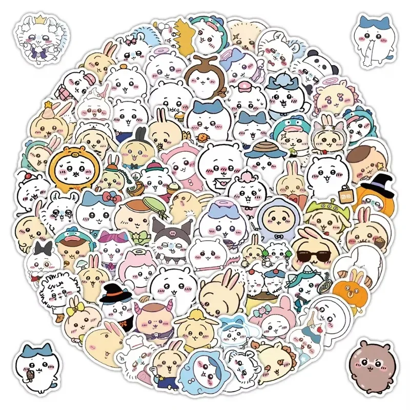 100PCS Non-repeating Cartoon Chiikawa Stickers Cute Decals DIY for Water Cup Skateboard Kawaii Toys Sticker Decoration