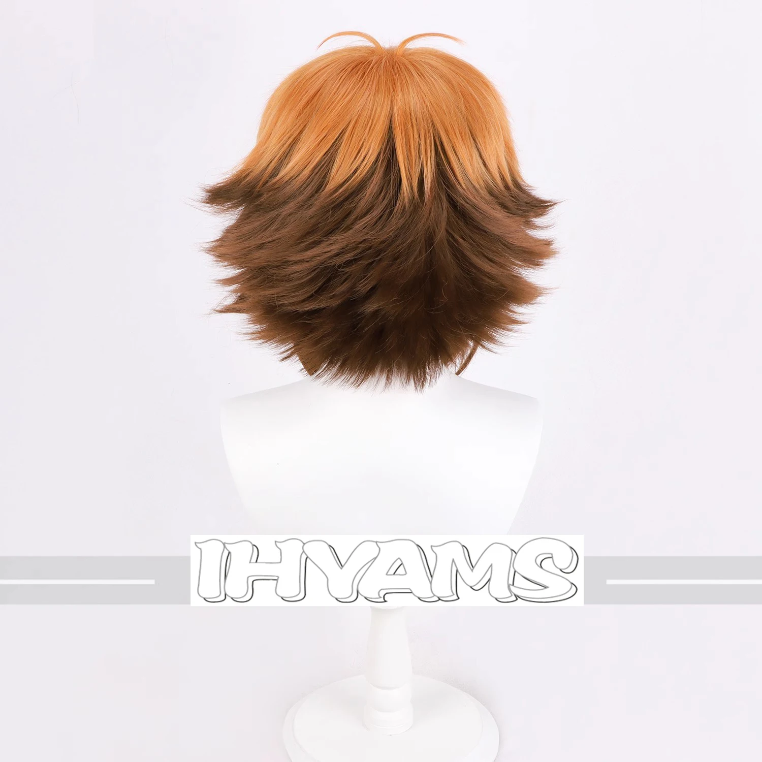 Jaden Yuki شعر مستعار تأثيري برتقالي بني مختلط الباروكات يوكي جوداي أنيمي سمك شعر مستعار مقاومة للحرارة الاصطناعية الشعر + غطاء شعر مستعار