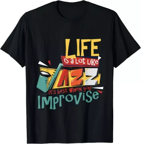 Funny Sax Player Gifts Jazz Music Saxophone T-ShirtHigh Quality 100%Cotton Short Sleeve