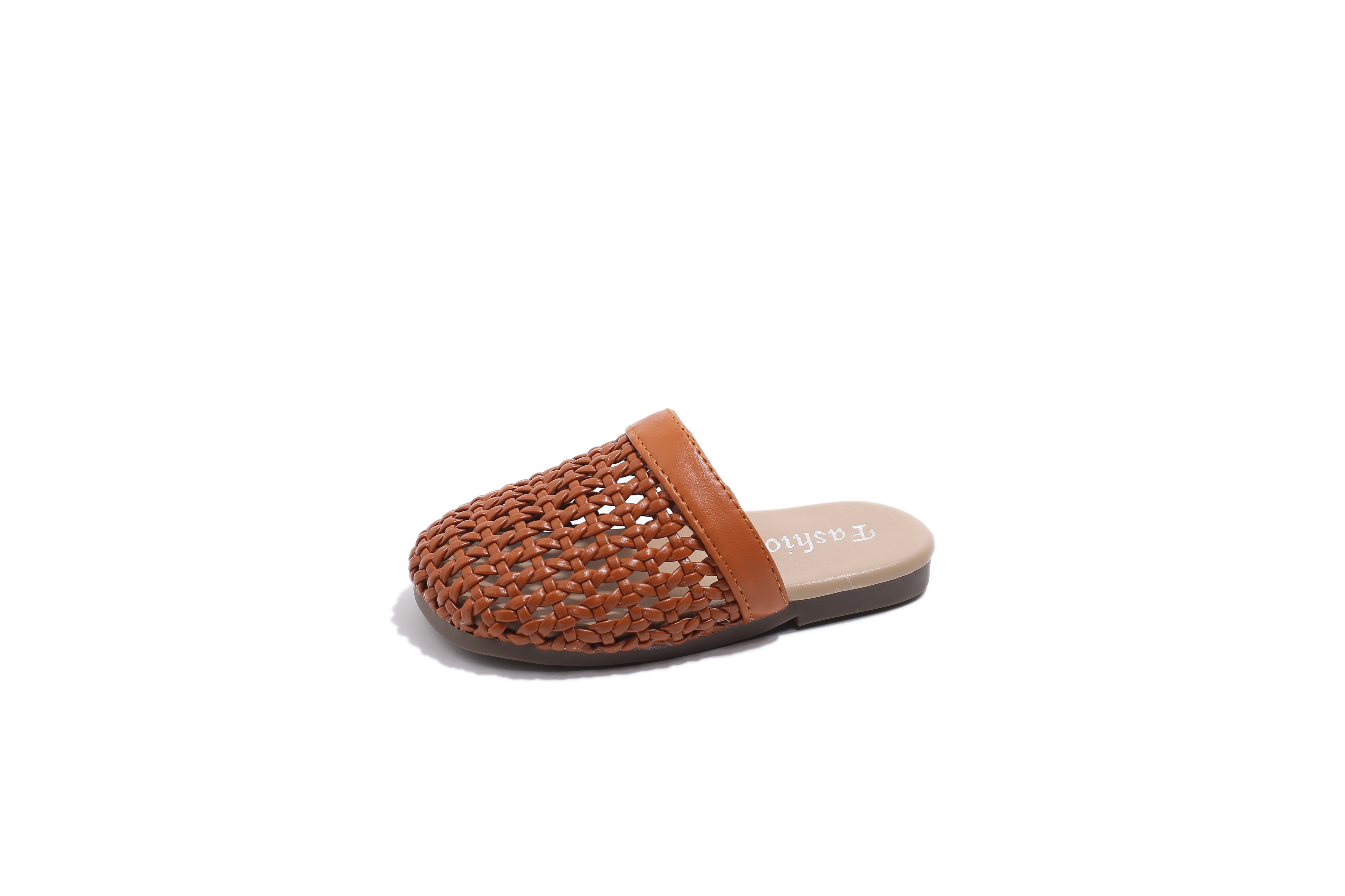 Girls' Woven Roman Sandals 2024 Summer New Fashion Soft Sole Breathable Children's Slippers Hollow-out Kids Beach Shoes