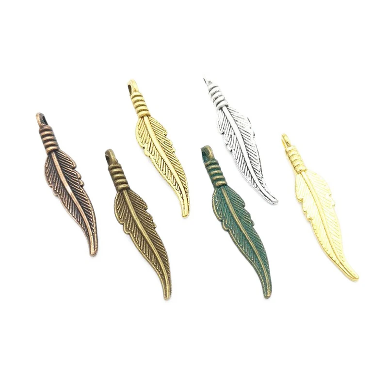 20pcs alloy pendant, golden leaves, DIY jewelry earrings, processing accessories, Leaf Pendant, antique leaves, multi-color