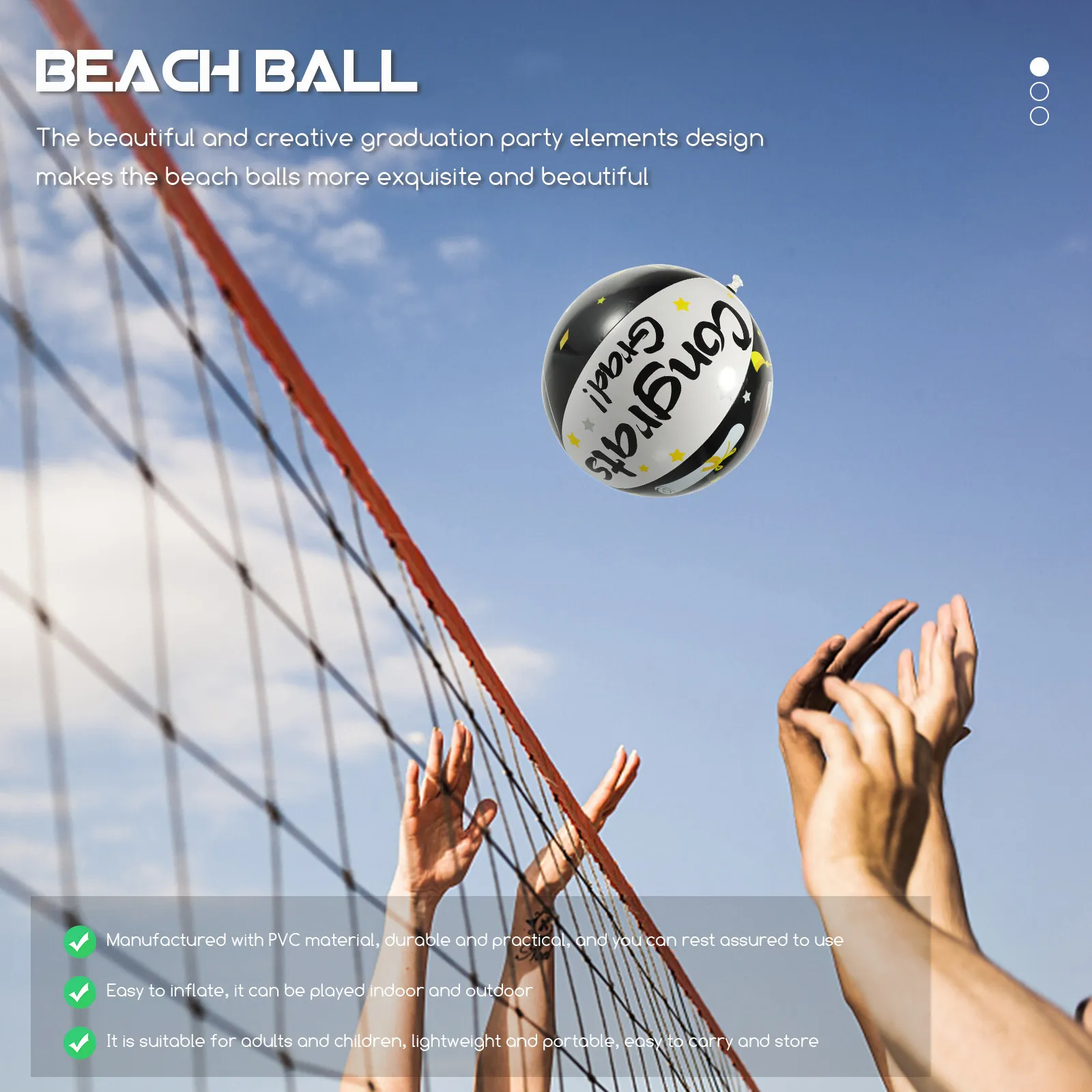 

Beach Toy for Kids PVC Ball Inflatable Outdoor Toys Graduation Decorations