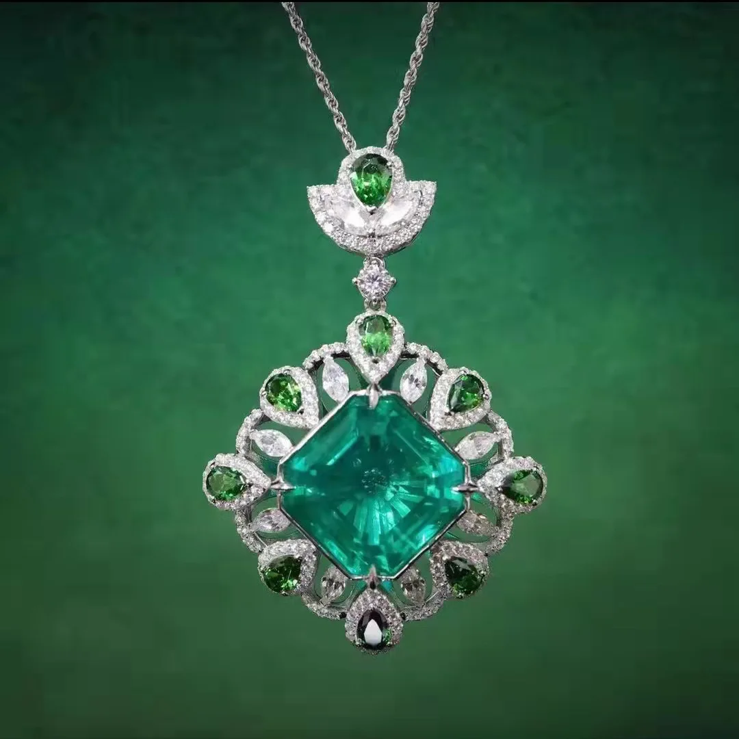 

Silver Color Emerald Simulation Synthetic Green Gemstone Rings/Earrings/Pendant Necklace Vintage Wedding Jewelry Sets for Women