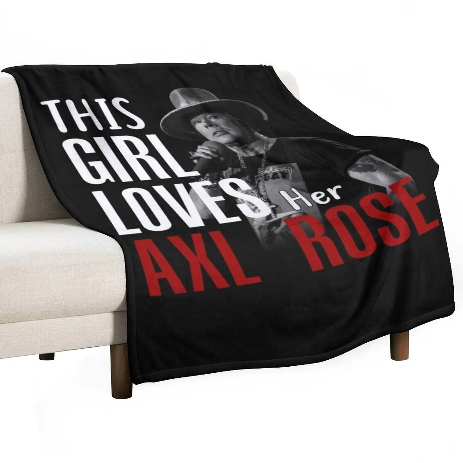 

This Girl Loves Her Axl Rose Throw Blanket Luxury Decorative Throw Custom Sofa Quilt Blankets