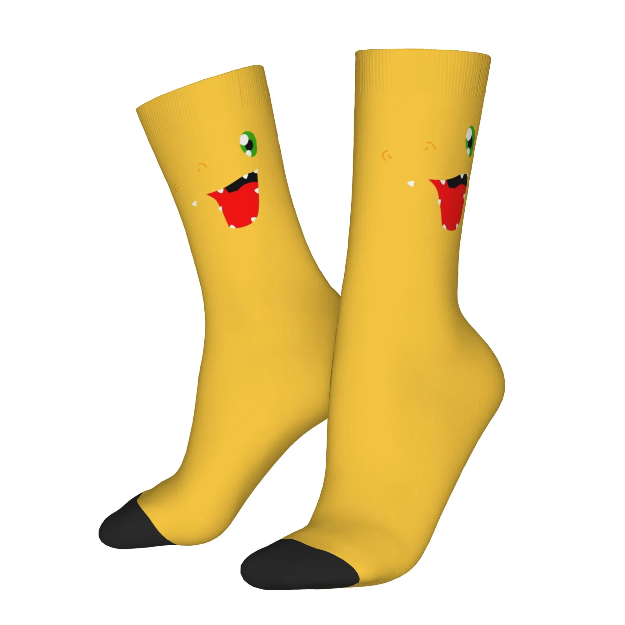 

Funny Sock BANDAI Digimon Agumon Rock Quality Pattern Printed Men Socks Casual Men's Socks