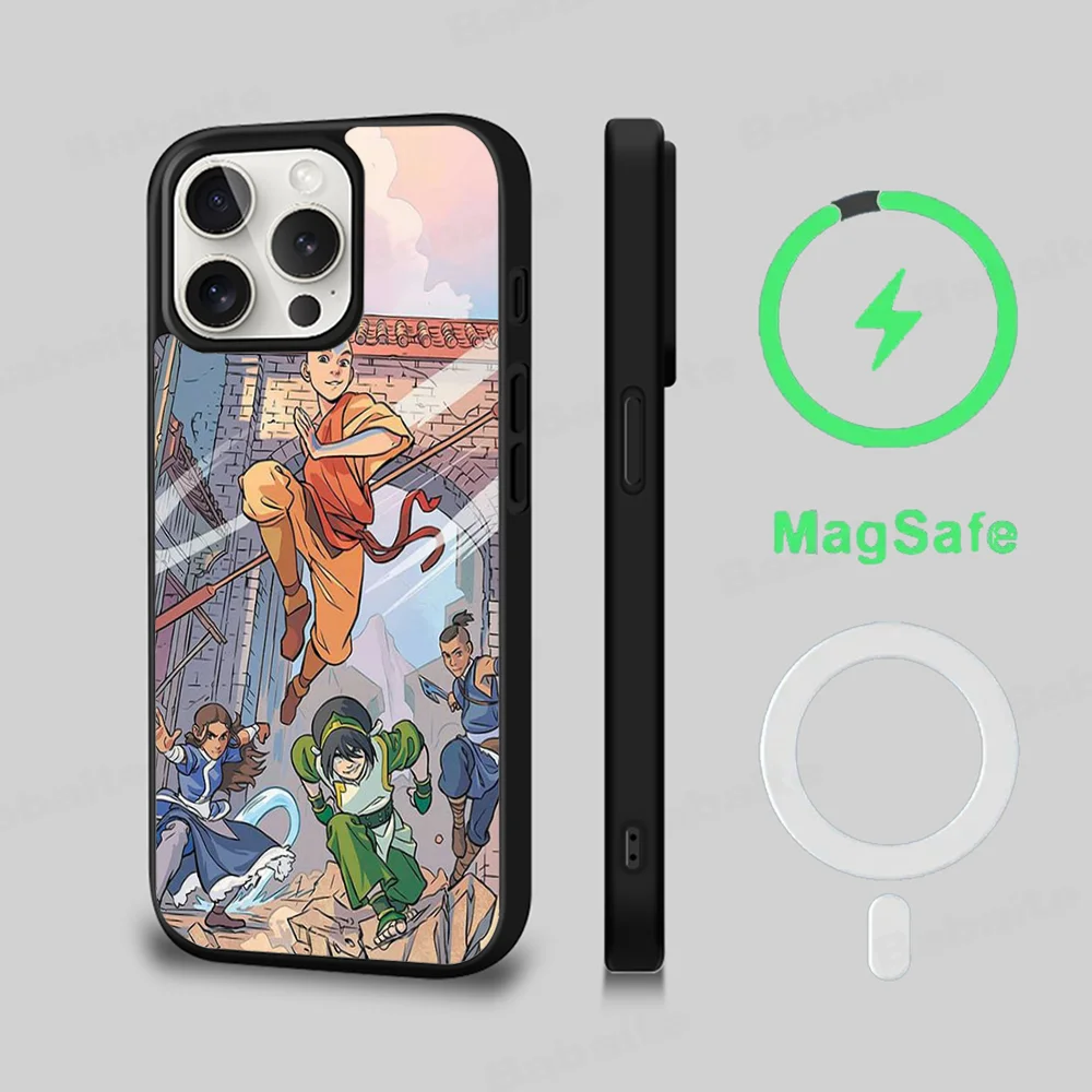 Anime A-avatar Airbenders Phone Case Magnetic Case For IPhone 16 14 13 12 11 15 Pro Max Plus For Magsafe Wireless Charge Cover