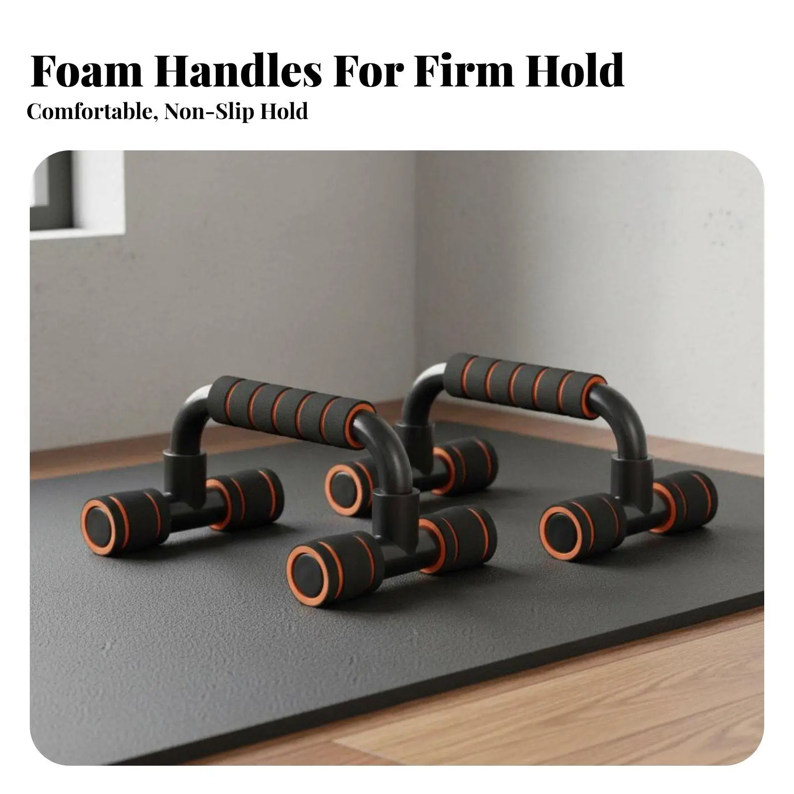 Balance Push Up Bars for Gym Strength Training with Sweat Absorbent Foam Grip and Lightweight Detachable Frame for Exercise