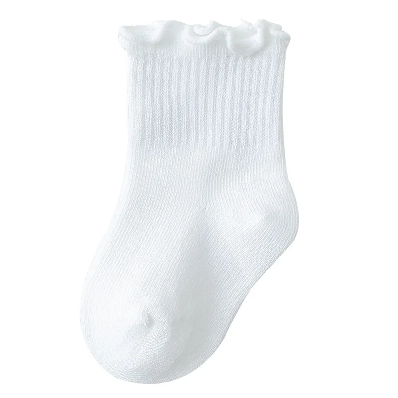 White Black Socks Babies Girls Simple Versatile Mid Length Socks Toddler Fashion Simple Cotton Soft Solid Color Short Stockings