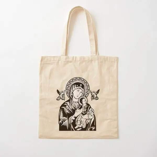 Our Lady Of Perpetual Help Cotton  Canvas Bag Ladies Tote Casual Designer Grocery Shoulder Bag Handbag Unisex Shopper Women