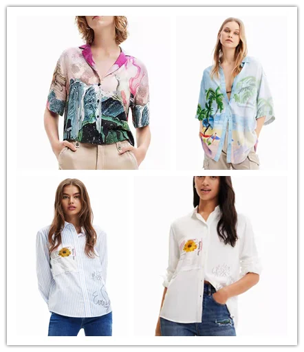 

Foreign trade original single Spanish new print casual loose summer refreshing ladies shirt