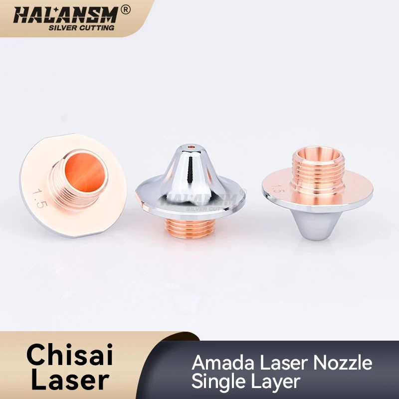 Amada fiber laser cutting machine nozzle, single layer 1.5/2.0 special copper cutting nozzle, copper nozzle can be customized.