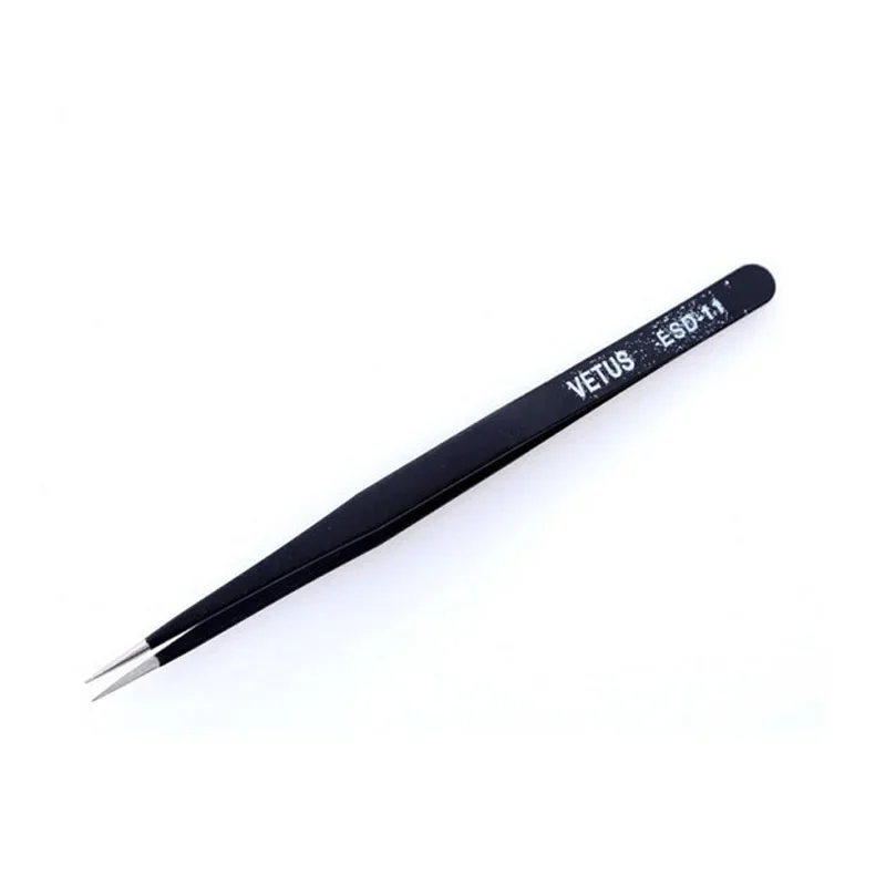 1pcs ESD-11 Anti-magnetic Anti-acid Non-corrosive Stainless Tweezers High Precision Tweezer Professional Tools