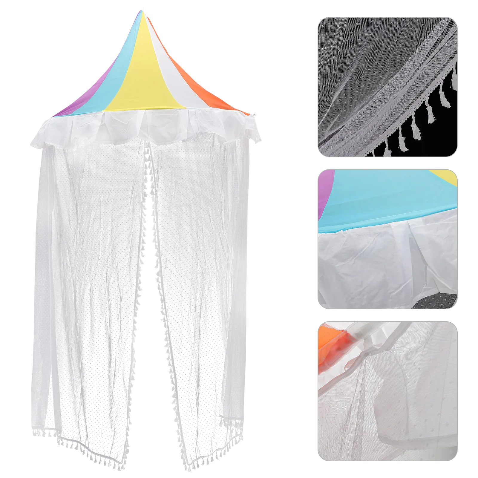 

Kids Reading Tent Children Play Canopy Bed Tent Rainbow Fairy Net For Girls Indoor Playhouse Crib Canopy Castle