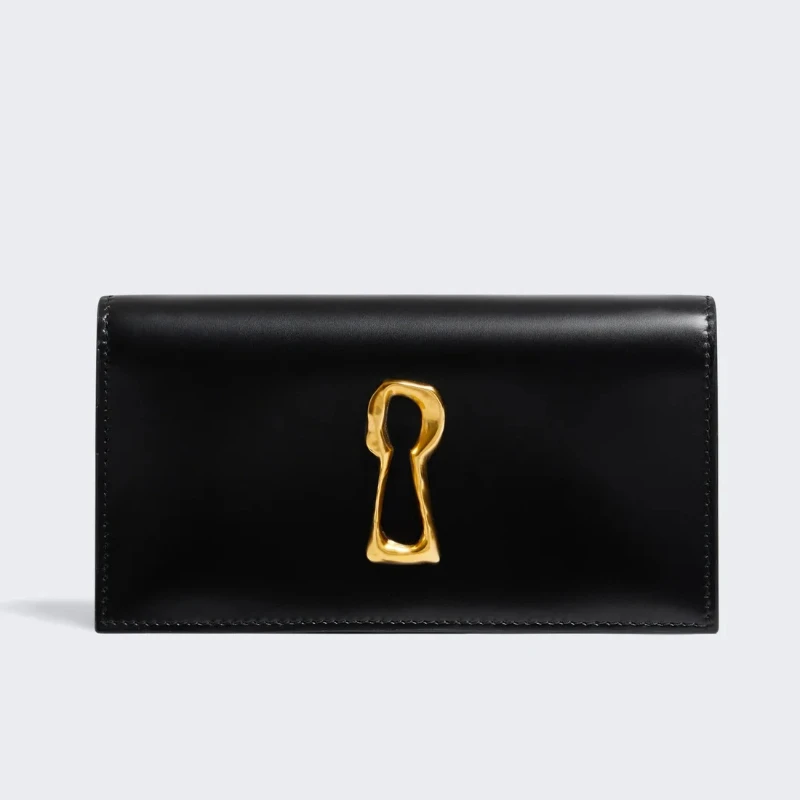 Luxury Keyhole Clutch Women 2026 Trend Fashion Elegant Party Wedding Bridal Purse New Black Faux Leather Gold Chain Shoulder Bag