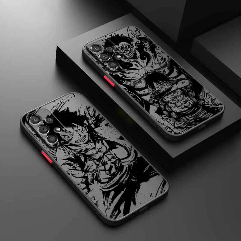 Anime Ones-Pieces Cover For Samsung S25 S24 S23 S22 S21 S20 S10 FE Ultra Plus Lite Frosted Translucent Silicone Capa Phone Case