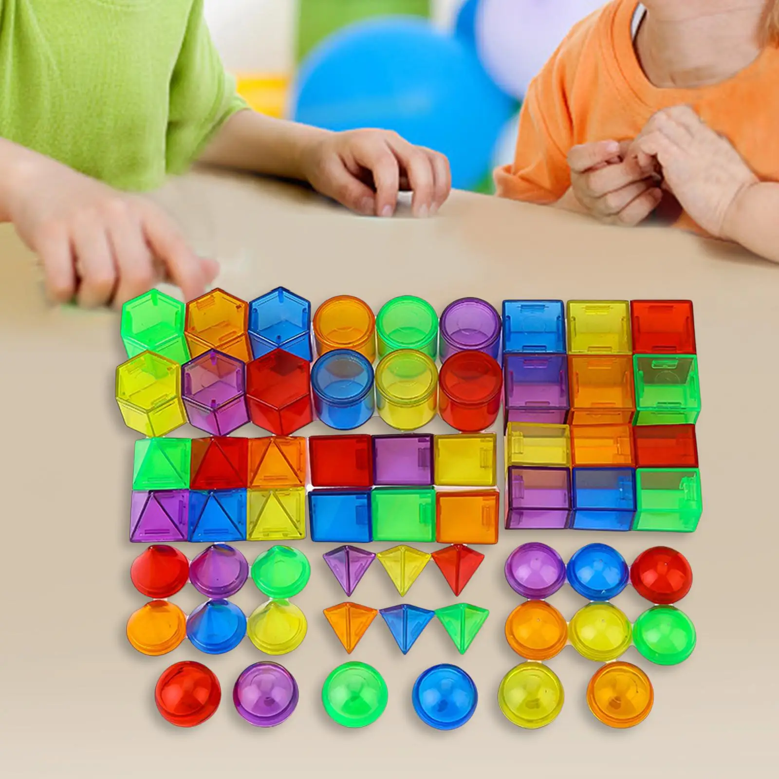 Brinquedos geométricos dos Montessori dos sólidos, destacáveis coloridos da interação pai-filho