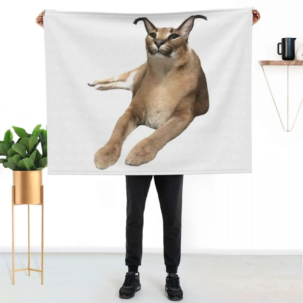 Big Floppa Throw Blanket Durable Warm Blanket for Daily Home Use