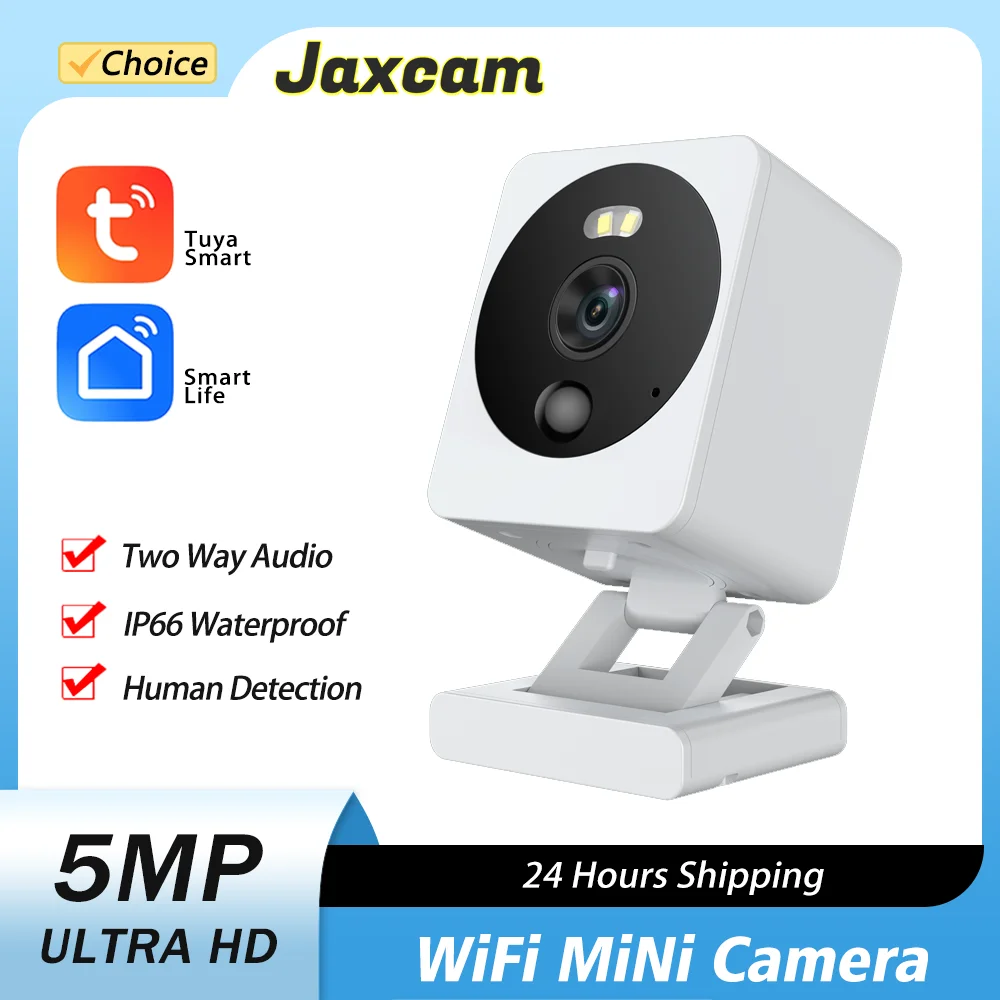 Tuya Smart 5MP Indoor Wireless Home Security AI Human Detect CCTV Surveillance Block Camera  waterproof Mini WiFi IP Camera