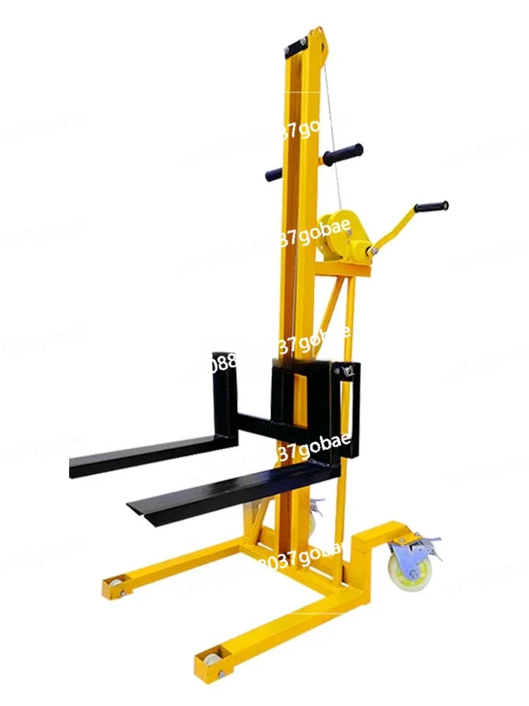 Manual Portable Forklift Hand Lifting Small Stacker Multifunctional Loader