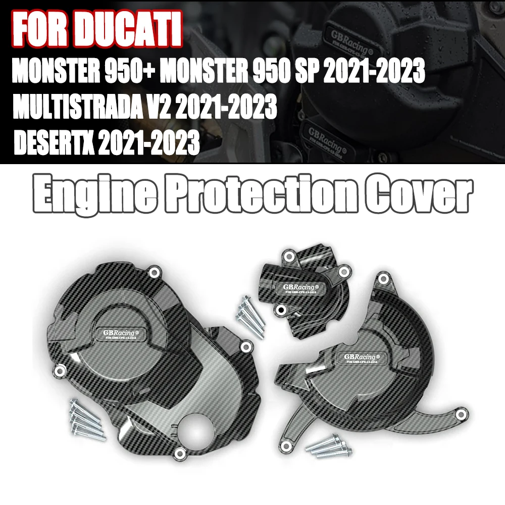 Motorcycle Engine Cover For DUCATI MONSTER 950 Accessories MONSTER950 SP 2021 2022 2023 DESERTX 2021+Engine Protection Cover Set