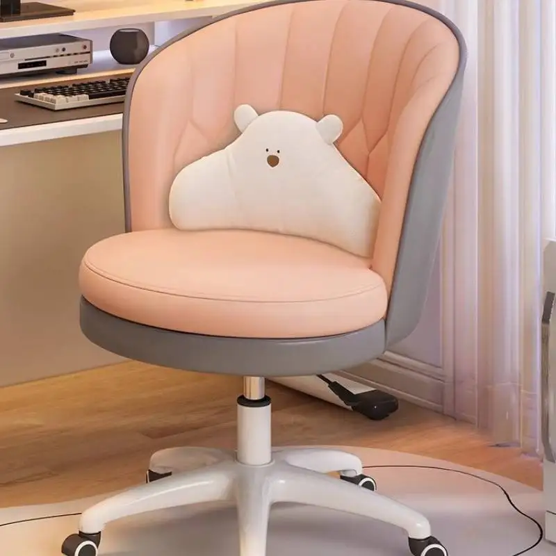 

Cylinder Leather Office Chair Adjustable Glides Cozy Bedroom Computer Chair Relaxing Revolving Silla De Escritorio Playseat